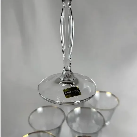 Mikasa Cut Crystal Cathay Choice Stem Water Wine Goblet Set Of 7 - Picture 5 of 6